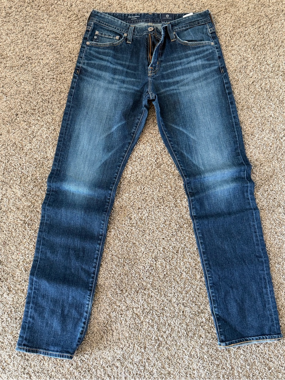 Ag Adriano Goldschmied Slim Straight Dark Blue Jeans The Graduate 30x34